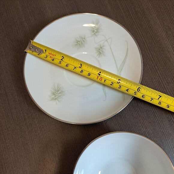 Vintage 1940-60s MCM Vita Craft Bavarian China Greenbriar Tea Cup Saucer White 4 - Picture 9 of 9